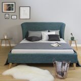 Čalúnená posteľ 140 x 200 Tyrkysovo modrá