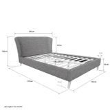 Čalúnená posteľ 140 x 200 šedá