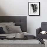 Čalúnená posteľ 180x200 sivá s lamelovým roštom 2 zásuvky