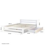 Manželská posteľ drevená 140x200 biela borovica