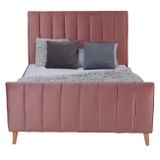 Čalúnená posteľ 140 x 200 cm ružový zamat