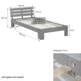 Drevená posteľ 90x200 sivá borovica