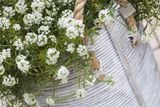 Záhradný ratanový kvetináč AMIENS Ø 35x40 cm praná biela
