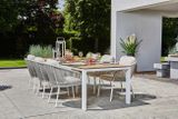 Záhradná jedálenská stolička SUNS NAPPA FISHBONE biela /piesok-soft grey
