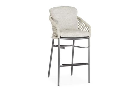 Barová stolička SUNS Nappa macramé antracit/soft grey