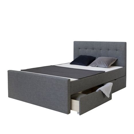 Čalúnená posteľ 160x200 sivá s lamelovým roštom 2 zásuvky