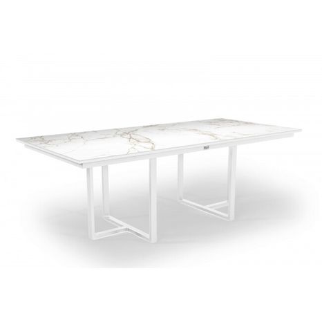Hliníkový stôl s dektonovou doskou Idda 280 x 100 cm Eentzo 280 X 100 cm - biely