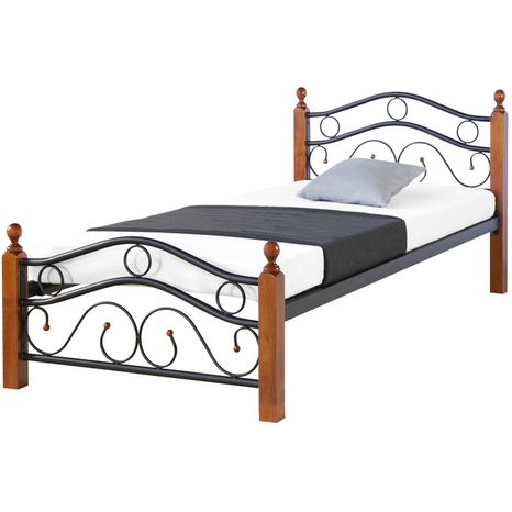 Kovová posteľ 90x200 čierna