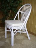 Ratanová jedálenská stolička BALI - biely ratan