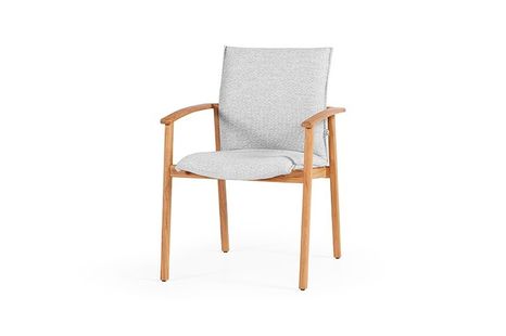 Záhradná jedálenská stolička SUNS Florine teak/soft grey