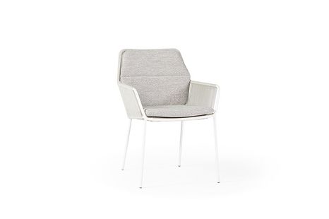 Záhradná jedálenská stolička SUNS PUNTA biela/soft grey