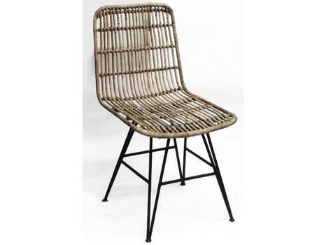 Záhradná ratanová stolička BLOIS šedá