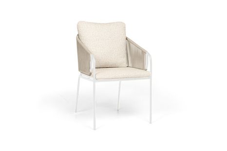 Jedálenská stolička SUNS REVELLO biela/fishbone camel/natural gravel