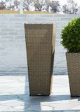 Záhradný ratanový kvetináč SCALEO 100 cm piesok
