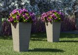 Záhradný ratanový kvetináč SCALEO 60 cm piesok