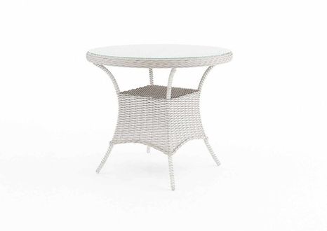 Záhradný ratanový stôl FILIP Ø 90 cm biely