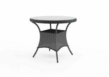 Záhradný ratanový stôl FILIP Ø 90 cm sivý