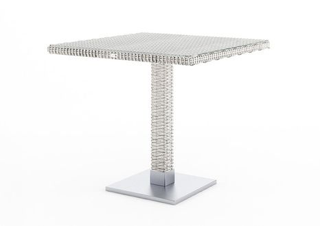 Záhradný ratanový stôl QUADRO 80x80x72 cm biely