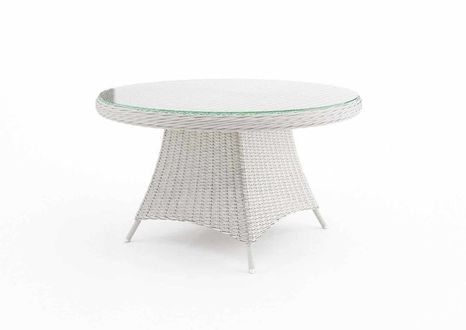 Záhradný ratanový stôl RONDO Ø 130 cm biely