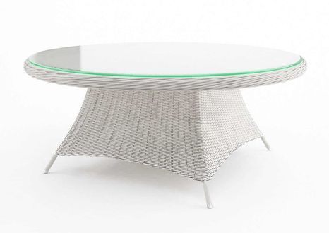 Záhradný ratanový stôl RONDO Ø 180 cm biely