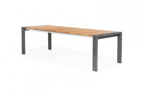 Záhradný teakový /rozkladací stôl SUNS RIALTO antracit 217,3/267,8 cm