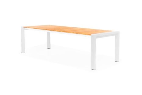 Záhradný teakový /rozkladací stôl SUNS RIALTO biely 217,3/267,8 cm