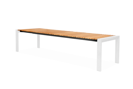 Záhradný teakový /rozkladací stôl SUNS RIALTO biely 268,5/331,3 cm